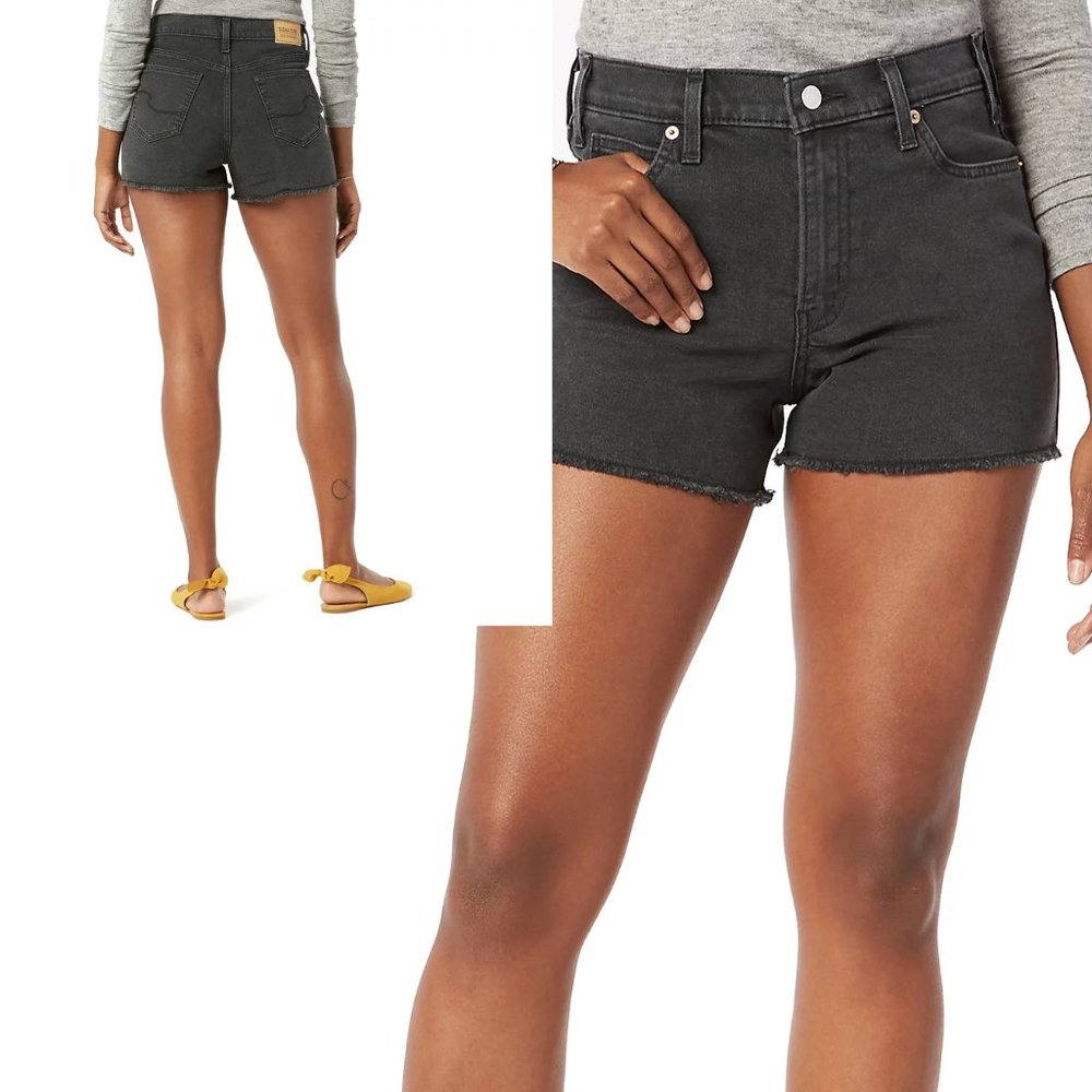 Signature Levi Strauss & Co. Heritage 3" HighRise Cutoff Short BLACK washed look
